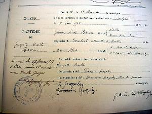 OUJDA Biven Georgette acte bapteme